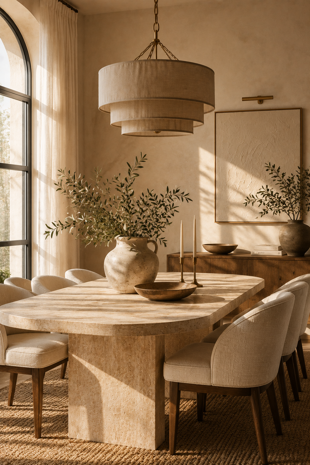 warm luxury dining room